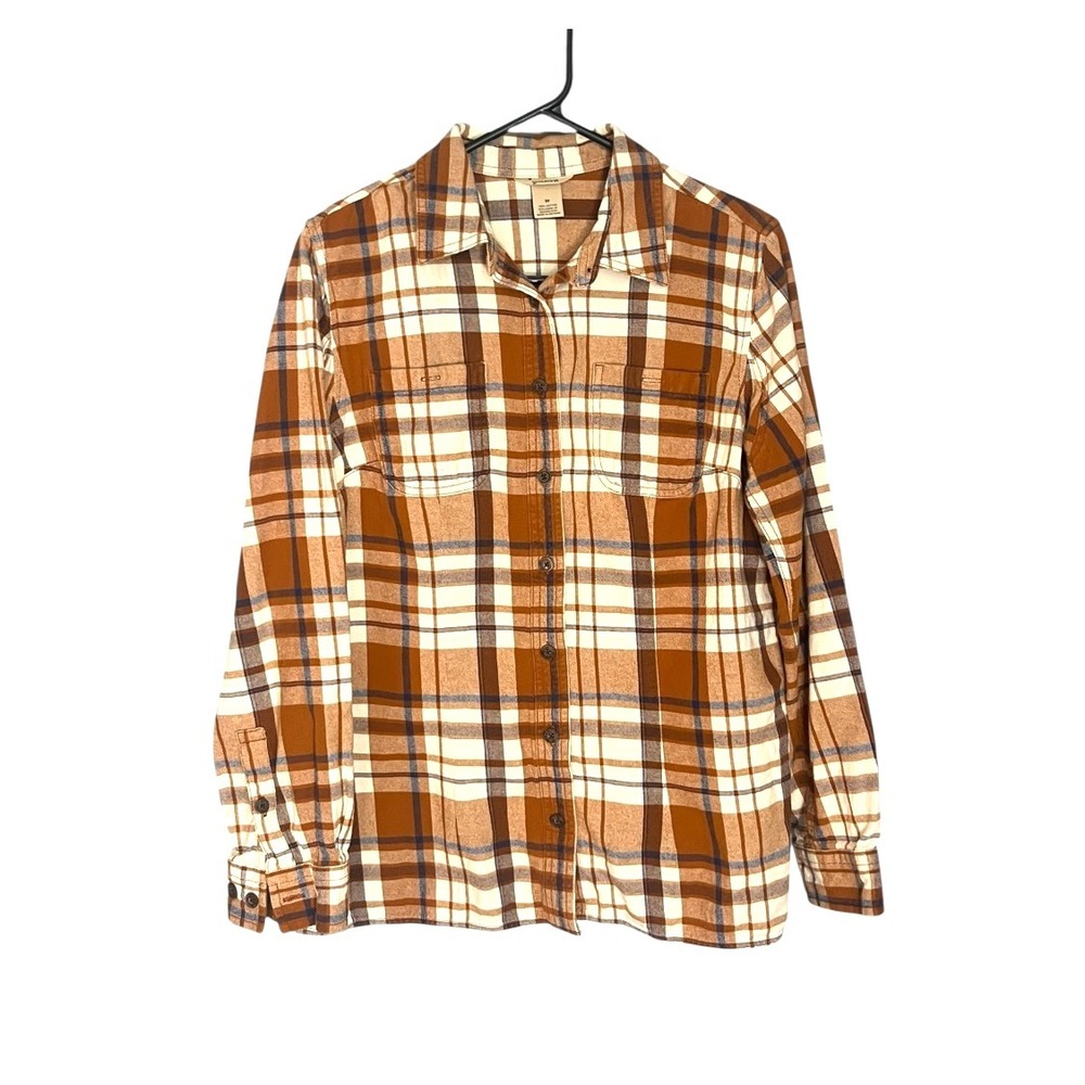 Duluth Trading Women's Long‎ Sleeve Button Up Flannel Plaid Shirt M
